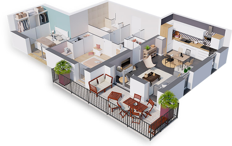 Plan 3d appartement